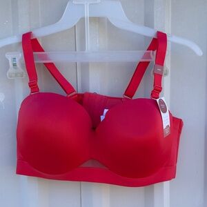 NWT Cacique Lightly lined Multi Way Strapless pink Bra